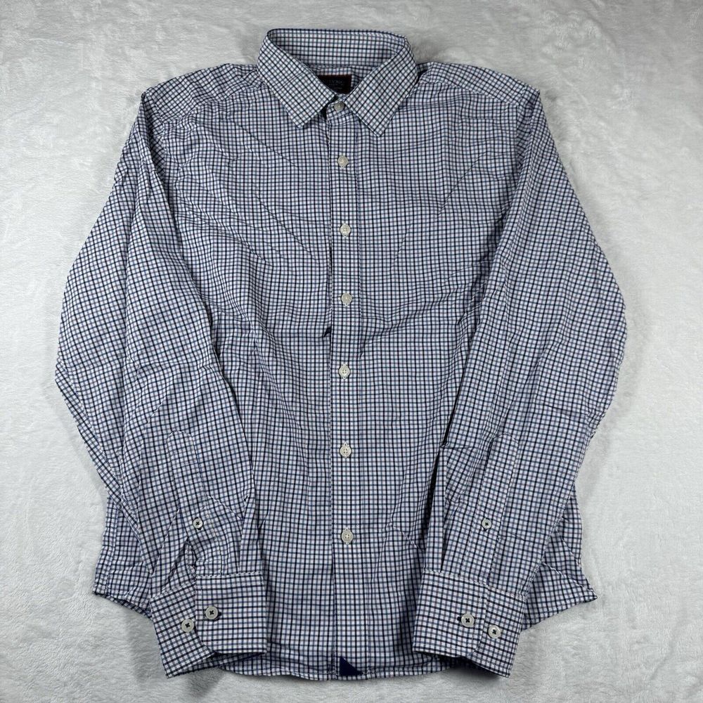 Untuckit Shirt Womens M Blue Gingham Check Button Down Long Sleeve Casual